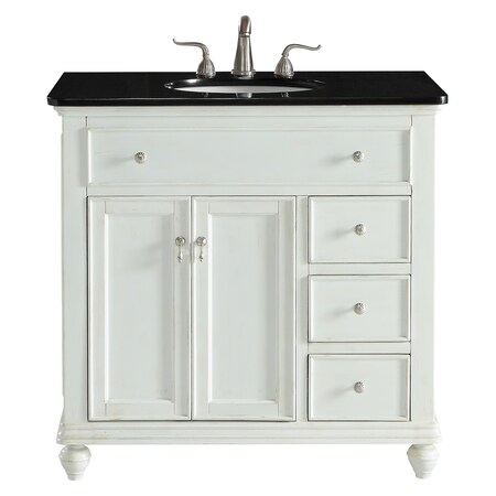 Elegant Decor 36 In. Single Bathroom Vanity Set In Antique White VF12336AW